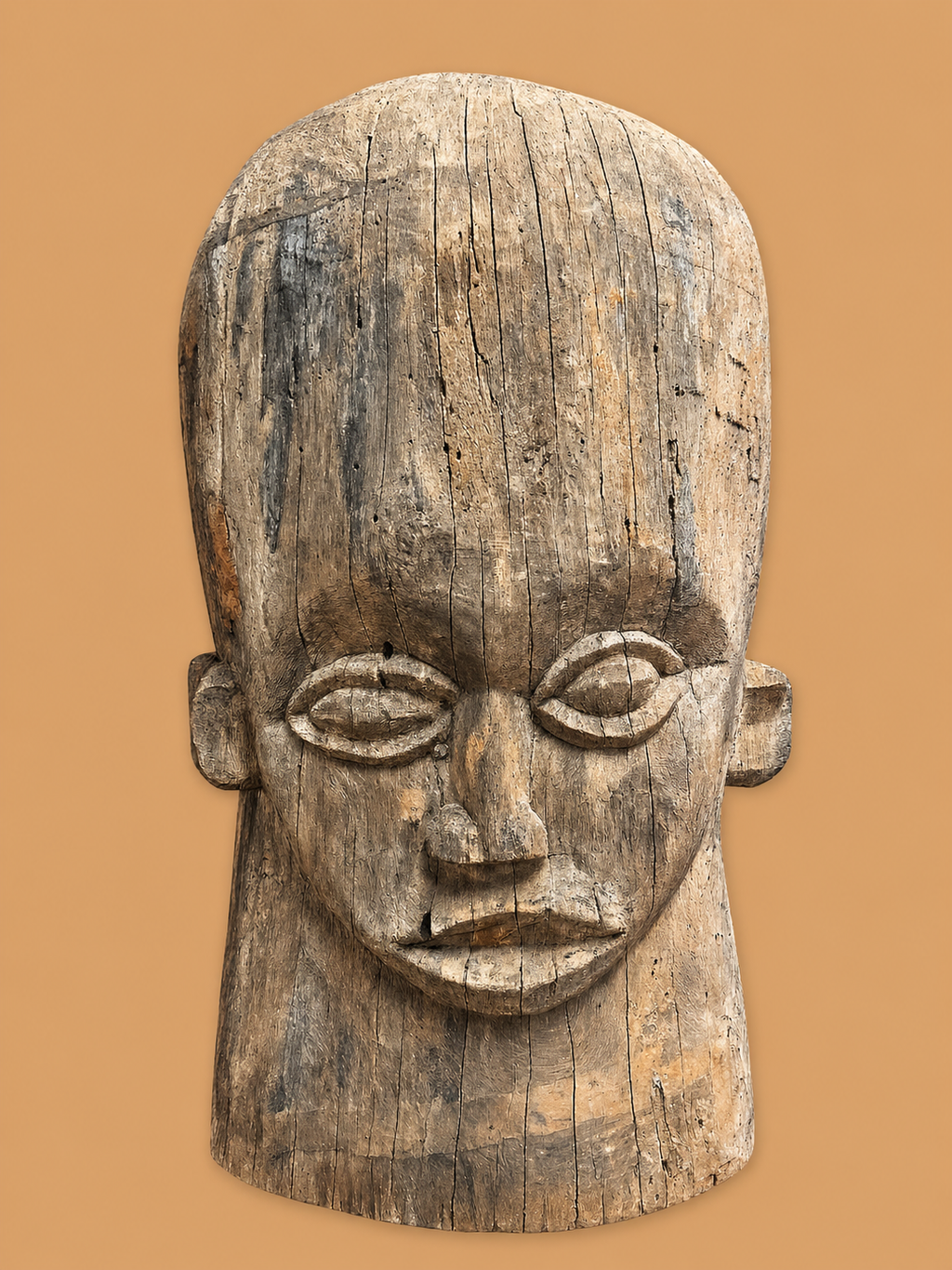 Escultura monumental de cabeza tribal de África occidental - Lobi/Mossi