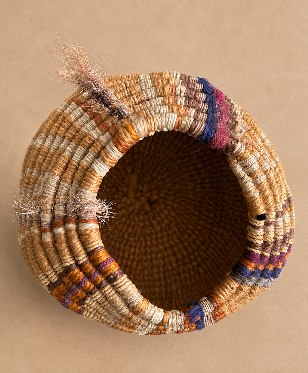 Handwoven California Mission-Style Coiled Basket — by Ellen Jones