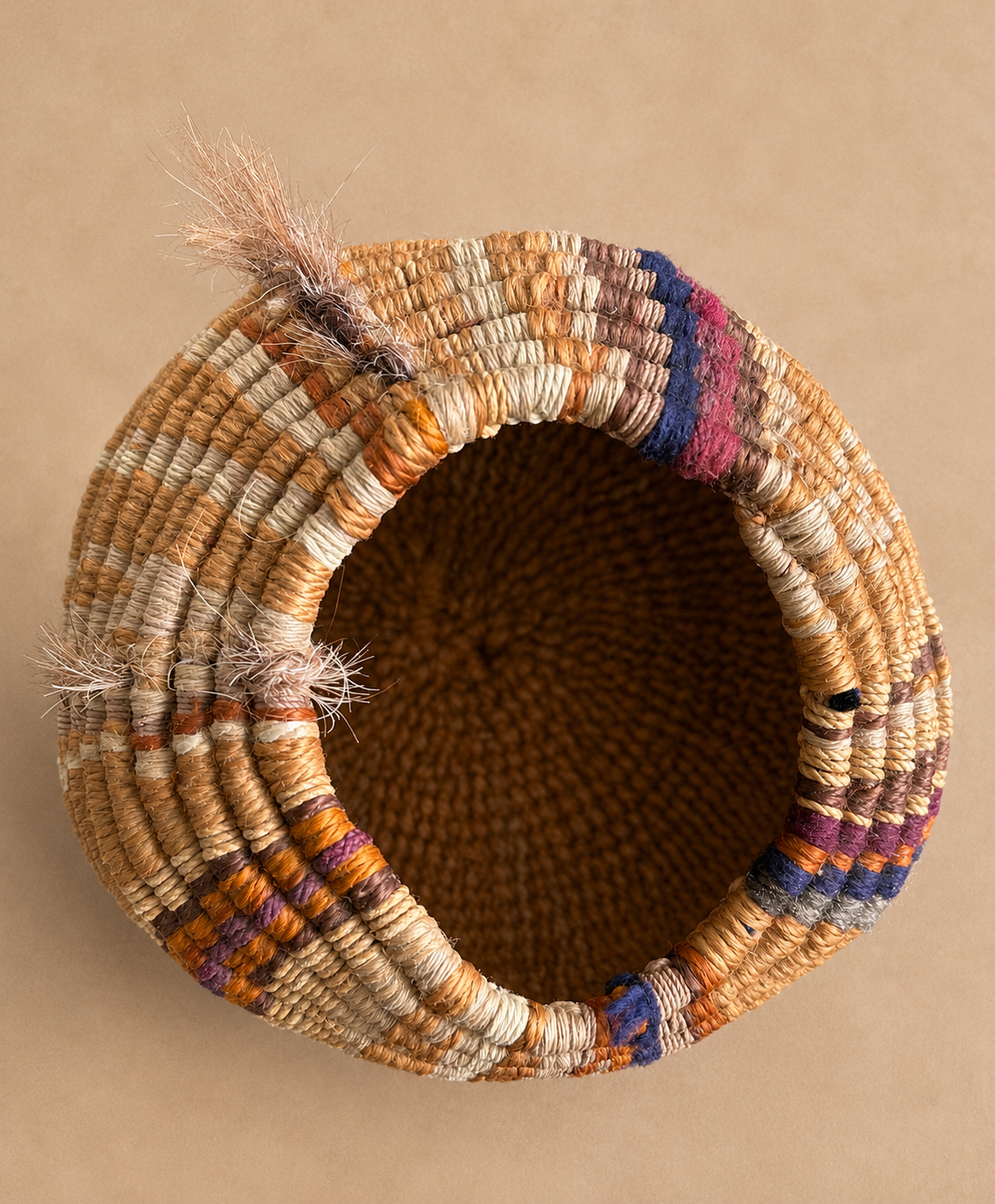Handwoven California Mission-Style Coiled Basket — by Ellen Jones