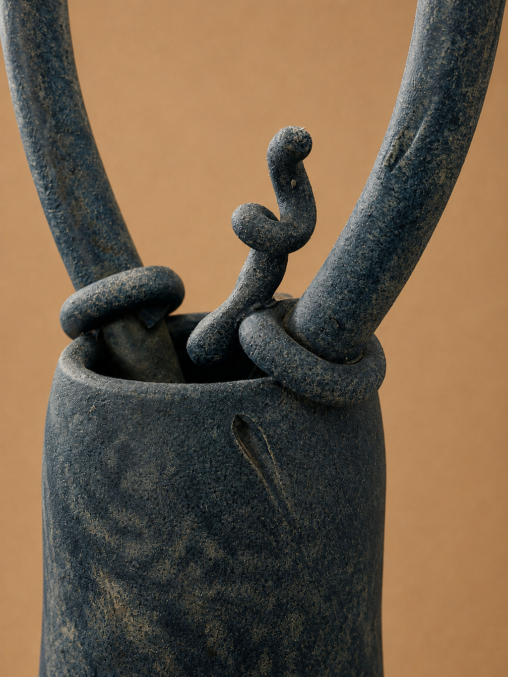 Brutalist Midcentury Studio Ceramic Sculpture Vessel, circa 1950's