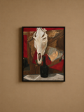 Midcentury Still Life with Skull and Reclining Figure, by L. Christy (Houston, Texas artist), 1960