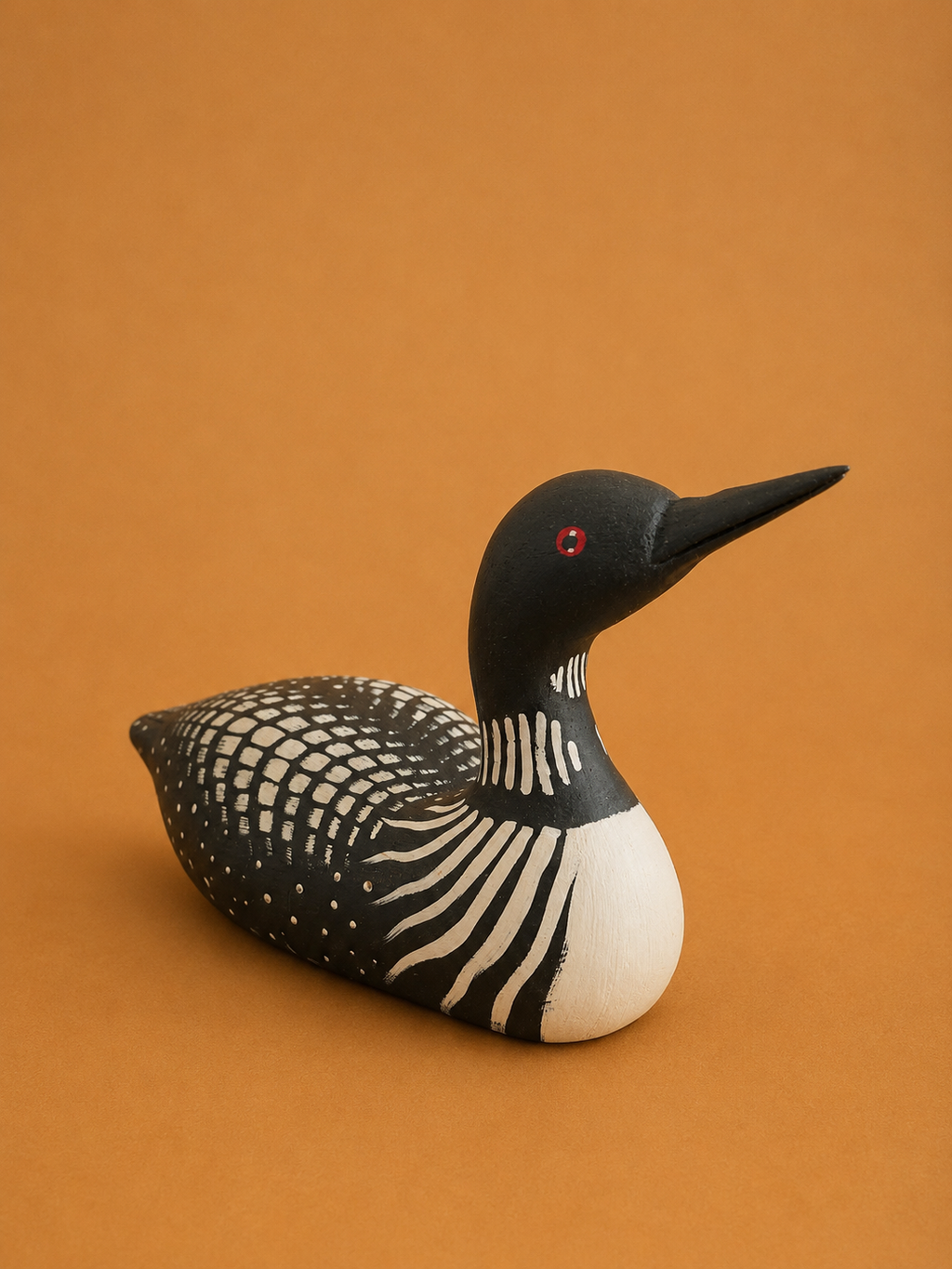 Vintage Hand-Carved Maine Loon Decoy, stamped Wooden Wildlife, Kennebunk Maine