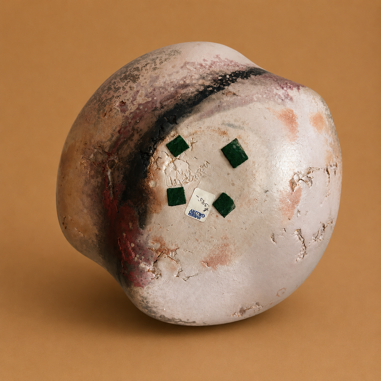 Escultura de cerámica Raku de gran tamaño firmada por Anderson